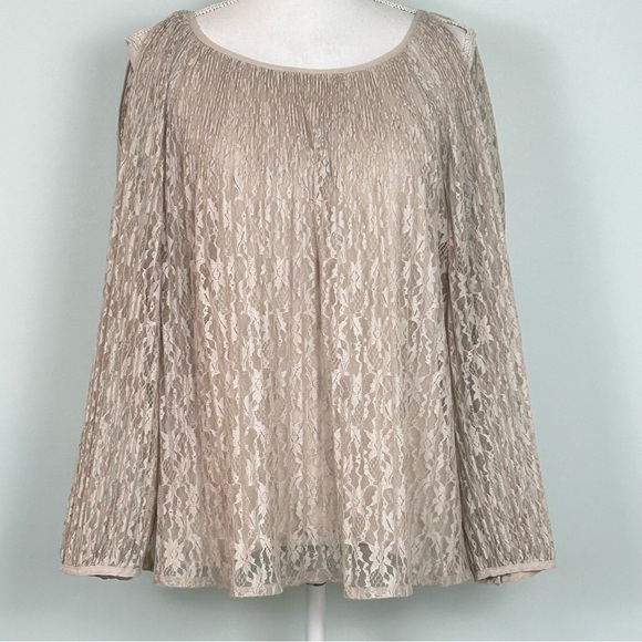 Lauren Conrad Lace Cold-Shoulder Blouse - Picture 4 of 14